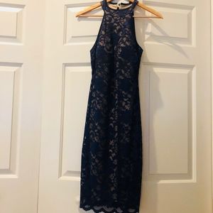 Royal Blue Lace Body-Con Dress